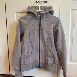 Lululemon Grey Stripe Scuba Hoodie